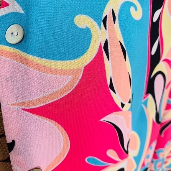 VIOLET & Claire Pink Fuchsia Black Blue Top XL - Picture 2 of 7